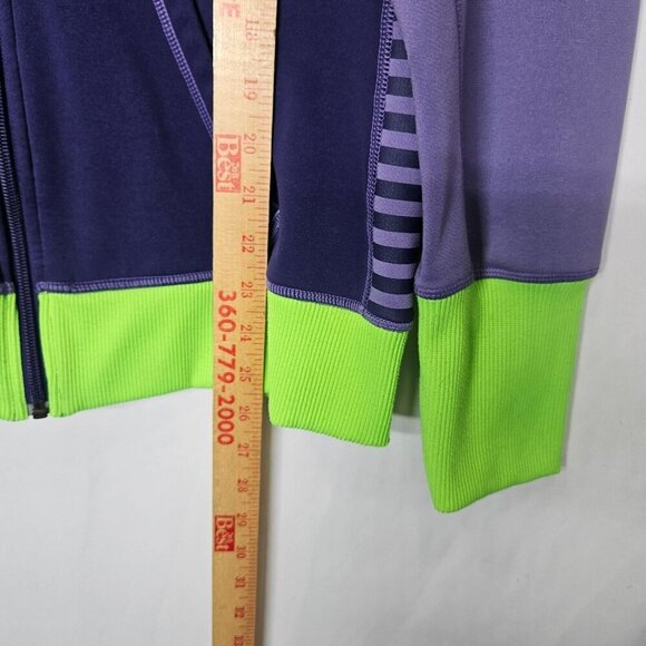Nike Therma-Fit Bright Lime Green Purple Full-Zip Hoodie Bright Colorful‎ Warm L - Picture 6 of 8